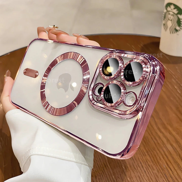 Luxury Magnetic iPhone Case with Lens Protector & Wireless Charging