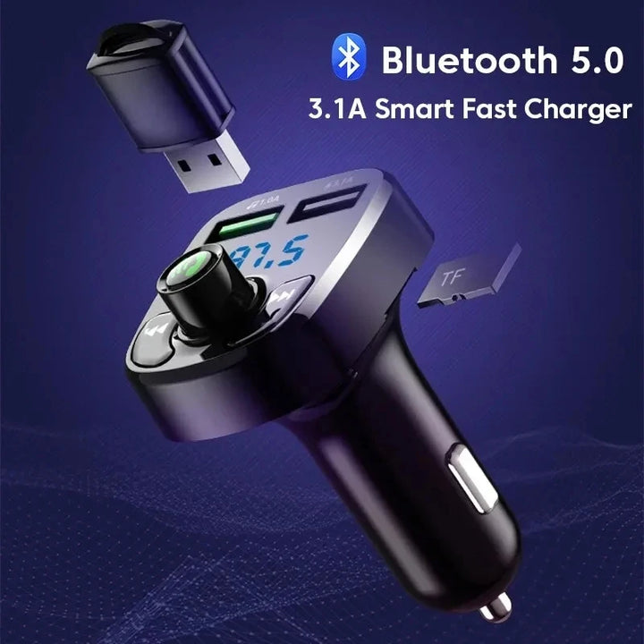 Bluetooth 5.0 FM Transmitter for Cars with USB Charger