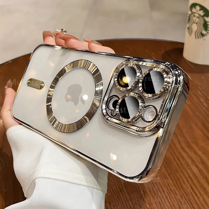 Luxury Magnetic iPhone Case with Lens Protector & Wireless Charging