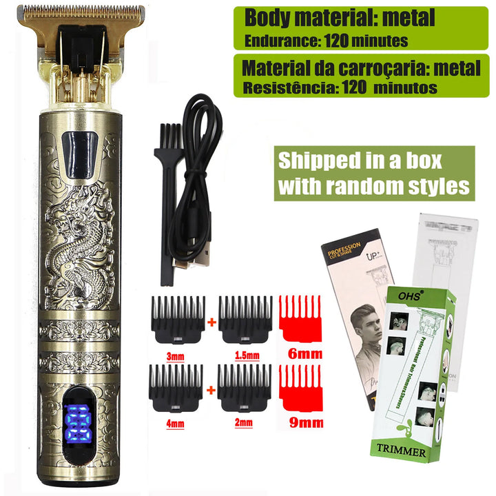 T9 Vintage Electric Hair Trimmer for Men – Rechargeable & Stylish