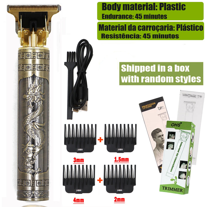 T9 Vintage Electric Hair Trimmer for Men – Rechargeable & Stylish