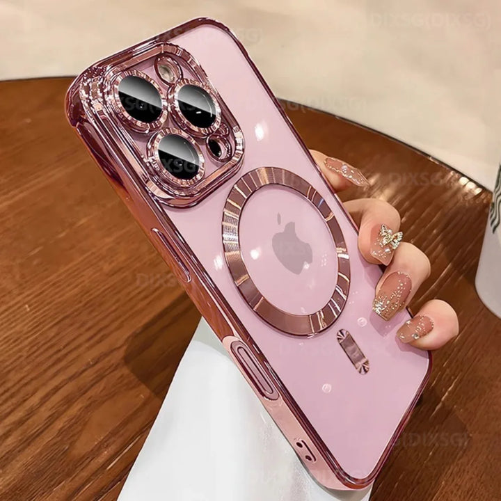 Luxury Magnetic iPhone Case with Lens Protector & Wireless Charging