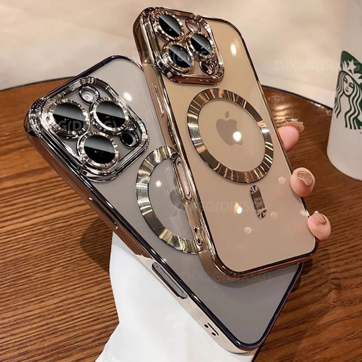 Luxury Magnetic iPhone Case with Lens Protector & Wireless Charging