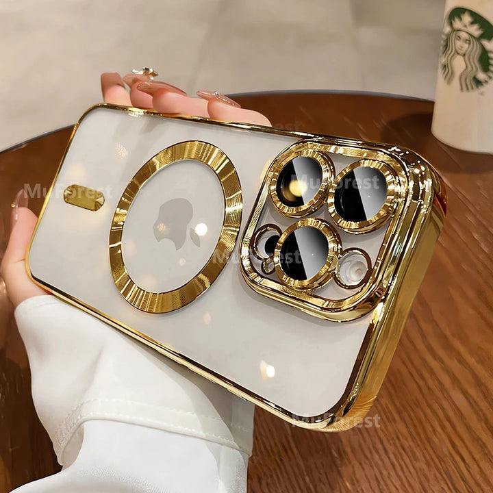 Luxury Magnetic iPhone Case with Lens Protector & Wireless Charging