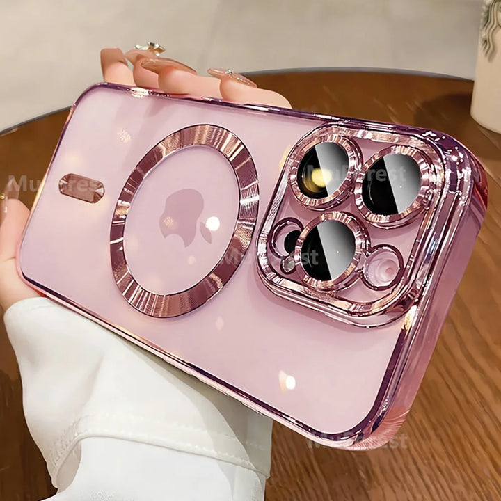 Luxury Magnetic iPhone Case with Lens Protector & Wireless Charging