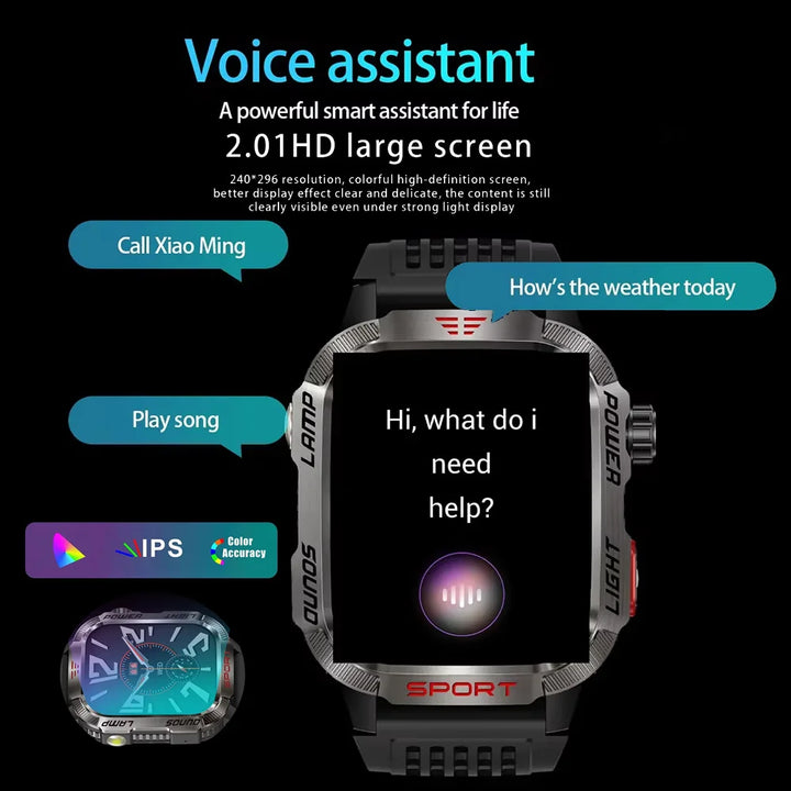 2025 Outdoor Smartwatch with Fitness Tracker & Bluetooth Calls
