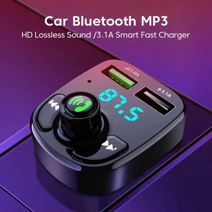 Bluetooth 5.0 FM Transmitter for Cars with USB Charger