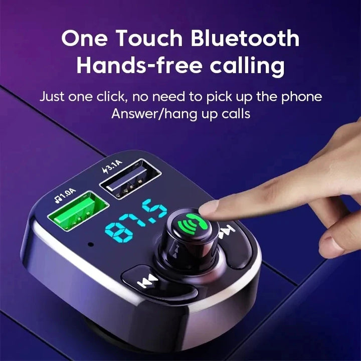 Bluetooth 5.0 FM Transmitter for Cars with USB Charger