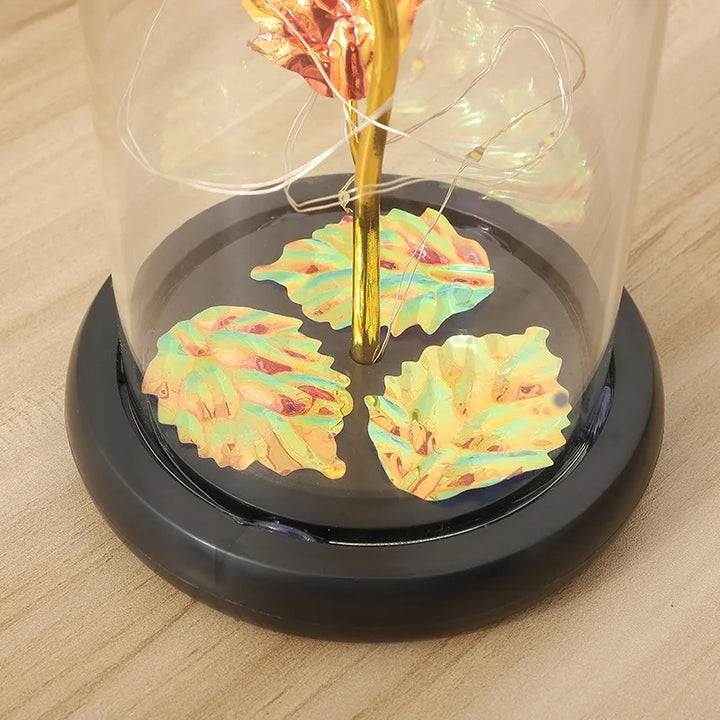 Galaxy Rose with Fairy Lights in Dome – Perfect Gift
