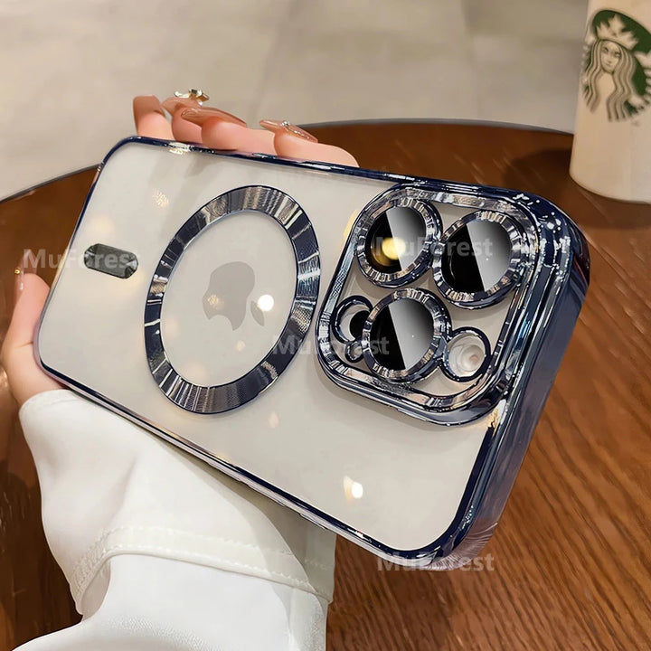 Luxury Magnetic iPhone Case with Lens Protector & Wireless Charging