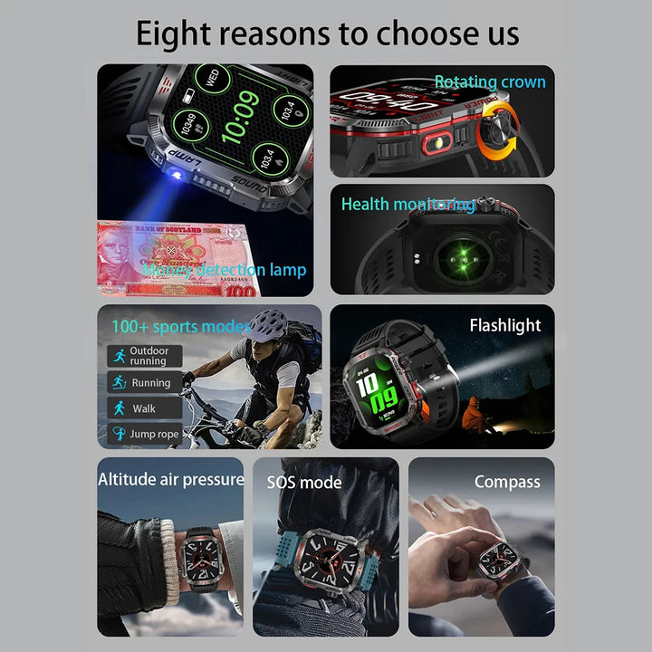 2025 Outdoor Smartwatch with Fitness Tracker & Bluetooth Calls