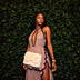 Luxury Furry Halter Dress – Split Evening Gown for Special Occasions